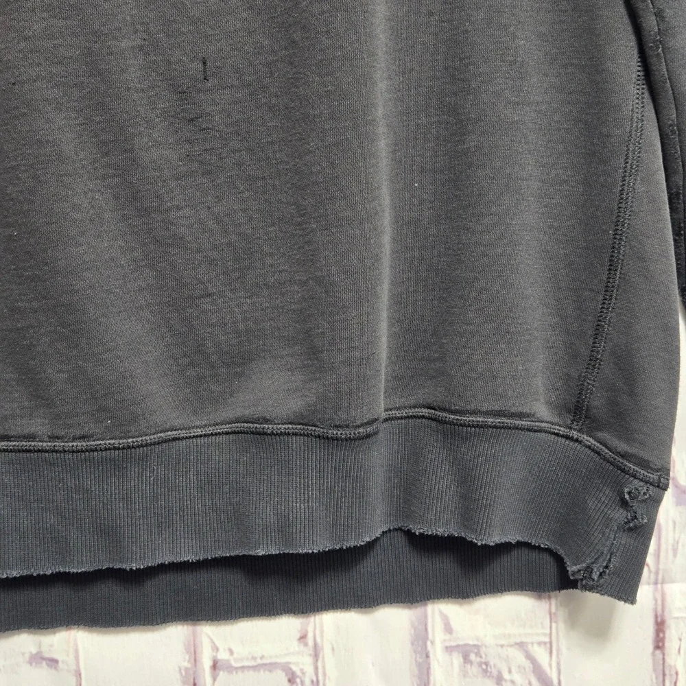 Y2K Adidas Originals Trefoil Logo Sweatshirt Black Distressed Graphic Mens‎ Sz M